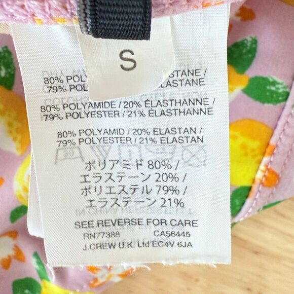 J.Crew Women Size 34B Bikini Top and Small Bikini Bottom Pink Lemon Print Bikini - Picture 12 of 14